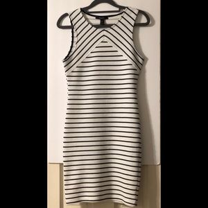 Black and white bodycon mini dress